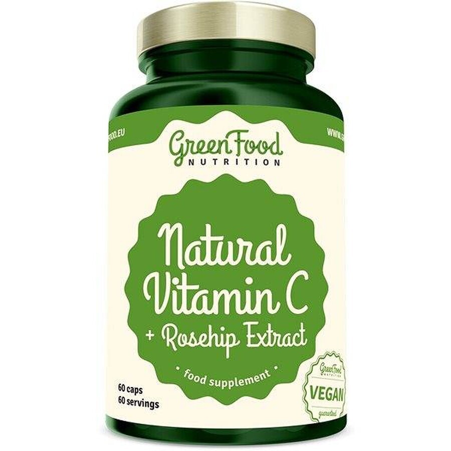 GreenFood Nutrition Natuurlijke vit C+Rozenbottel 60cps 1×60 cps