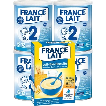 France Lait 2 4x400g + FL bouillie de blé. Set 250g 1×1, lait infantile en poudre set