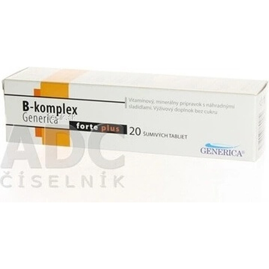 GENERICA B-complex forte plus 1×20 tbl, B-complex