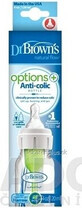 Biberon Dr. BROWN&#39;S OPTIONS+ 120 ml 1&#215;1 pc, &#233;troit, 0M+, anti-colique, plastique, blanc