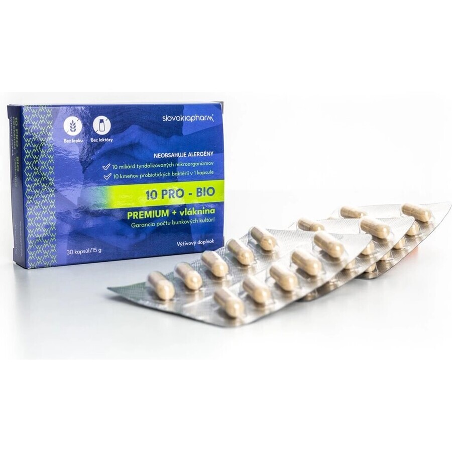 Slovakiapharm 10 PRO - BIO PREMIUM + fibre 1×10 cps, supliment alimentar