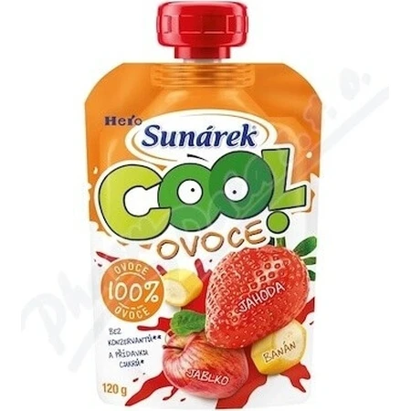 Sunar COOL Fruit Plátano, fresas, manzanas 1×120 g, Plátano, fresas, manzanas, 12m+