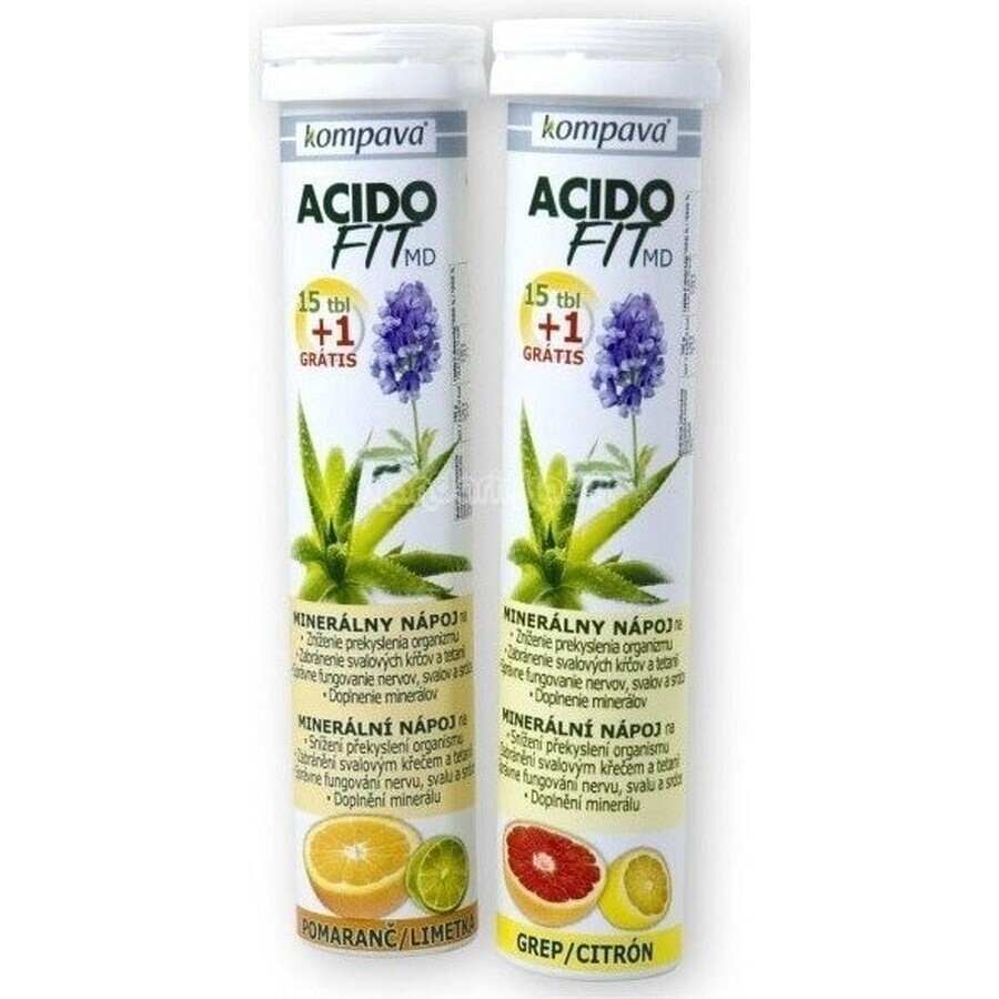 compava ACIDOFIT MD OANGE+LIMET 1×16 tbl, bevanda minerale - arancia e lime