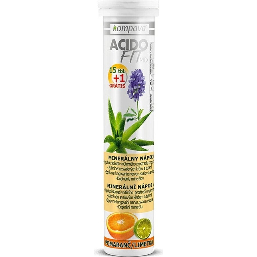 compava ACIDOFIT MD OANGE+LIMET 1×16 tbl, bevanda minerale - arancia e lime