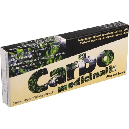 CARBO MEDICINALIS 1×20 tbl, complemento alimenticio