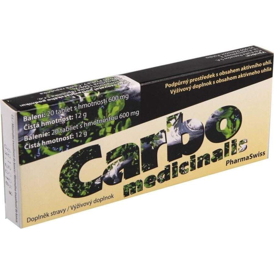 CARBO MEDICINALIS 1×20 tbl, voedingssupplement