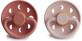FRIGG Moon Phase Moon Phase Silicone Soothers Blush / Powder Blush, 0-6m, double pack 1&#215;2 pcs, Silicone Soothers, 2 pcs, 0-6m
