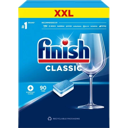 Finish-tabbladen Classic Regular 1×90 stuks, tabbladen voor de vaatwasser