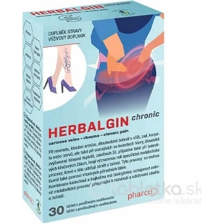 HERBALGIN crónico 1×30 tbl, complemento alimenticio para personas con inflamación prolongada en el organismo