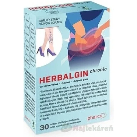HERBALGIN crónico 1×30 tbl, complemento alimenticio para personas con inflamación prolongada en el organismo