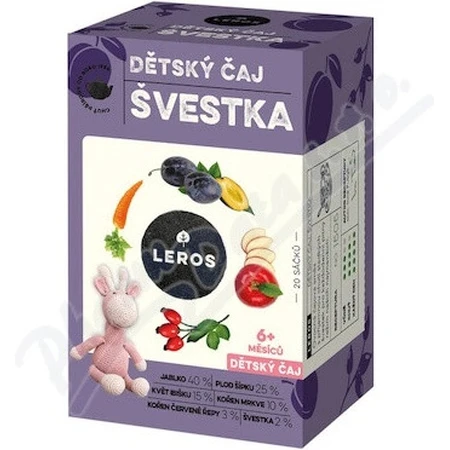 LEROS Té para niños - ciruela 20×2 g, té