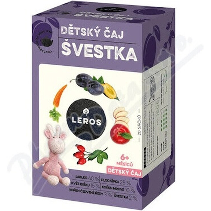 LEROS Thé pour enfants - prune 20×2 g, thé