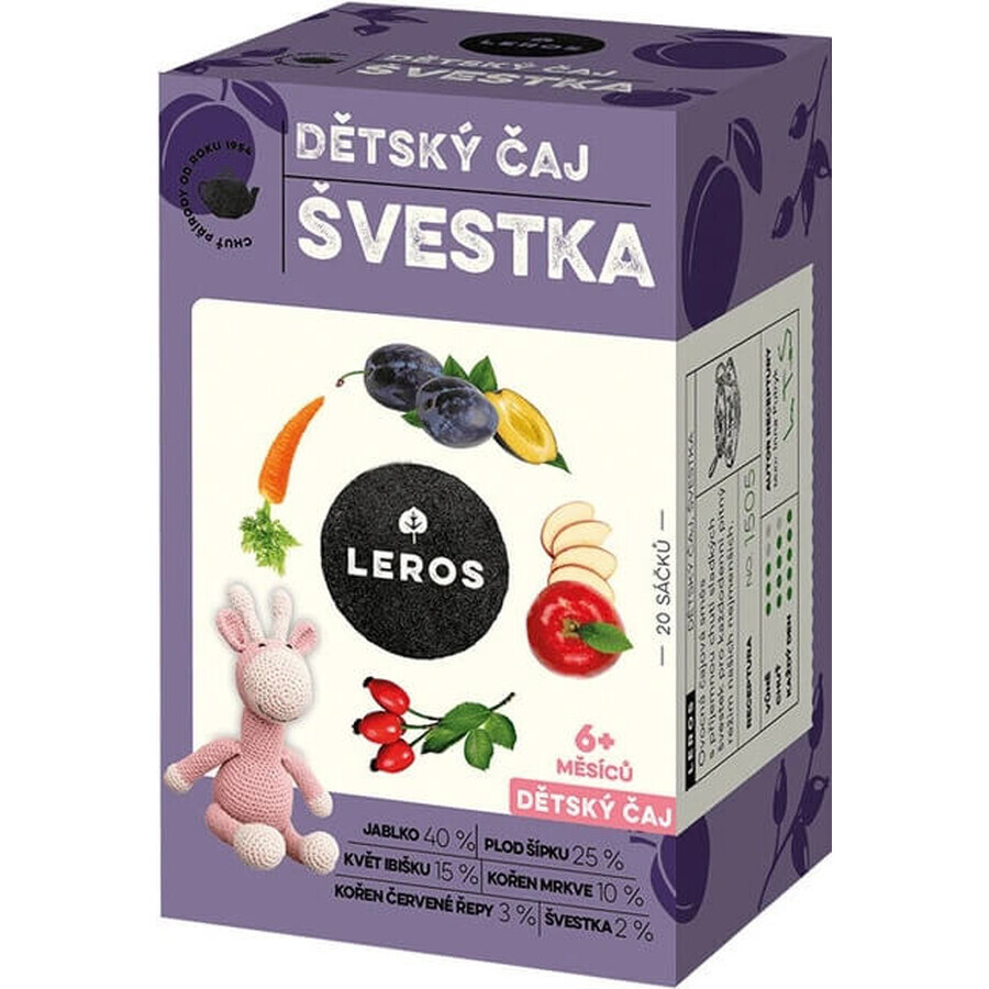 LEROS Thé pour enfants - prune 20×2 g, thé