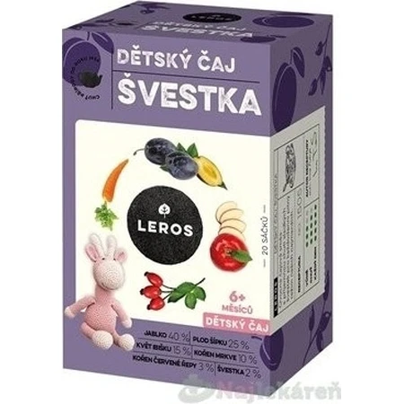 LEROS Té para niños - ciruela 20×2 g, té