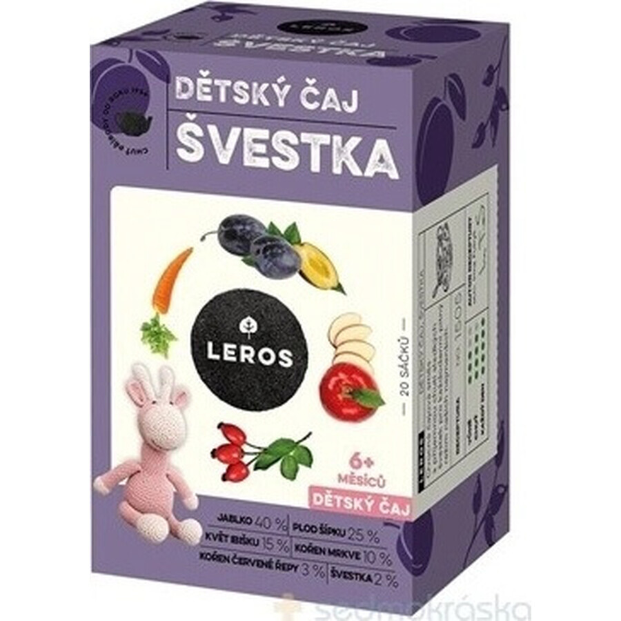 LEROS Thé pour enfants - prune 20×2 g, thé
