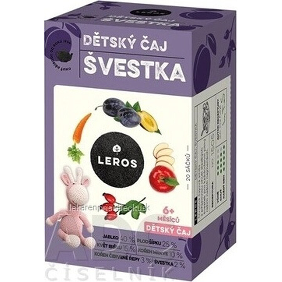 LEROS Thé pour enfants - prune 20×2 g, thé
