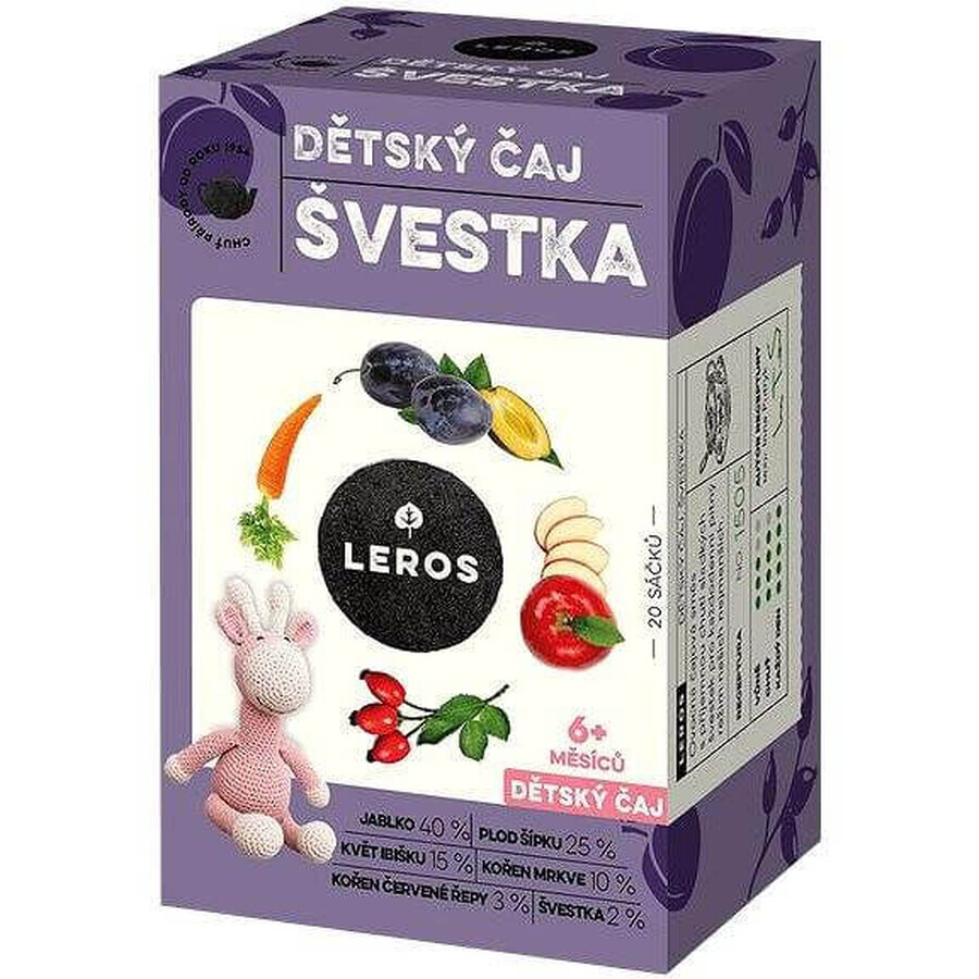 LEROS Thé pour enfants - prune 20×2 g, thé