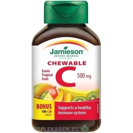JAMIESON VITAMINE C 500 mg fruit tropical 1×120 tbl, VITAMINE C, fruit tropical