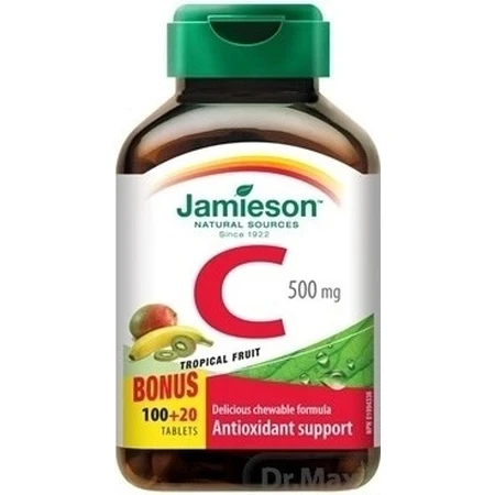 JAMIESON VITAMINE C 500 mg fruit tropical 1×120 tbl, VITAMINE C, fruit tropical