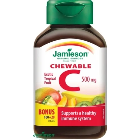 JAMIESON VITAMINE C 500 mg fruit tropical 1×120 tbl, VITAMINE C, fruit tropical