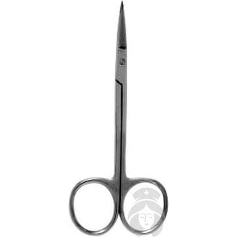 Schaar voor ogen - gebogen 11 cm 1×1 stuk, roestvrijstalen schaar Schaar voor ogen - gebogen 11 cm 1×1 stuk, roestvrijstalen schaar