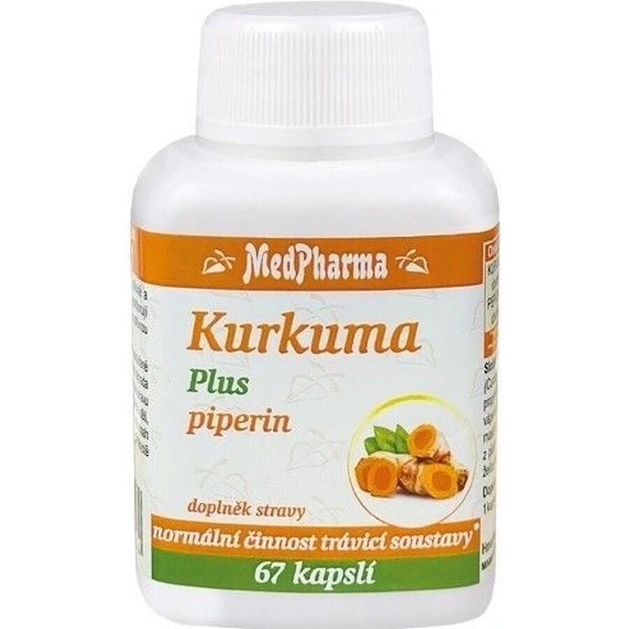 MedPharma Cúrcuma Plus piperina 1×67 cps, complemento alimenticio