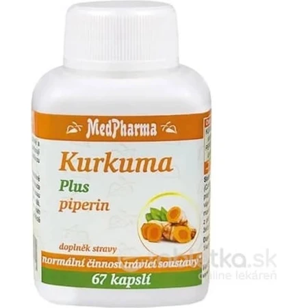 MedPharma Turmeric Plus piperine 1×67 cps, food supplement