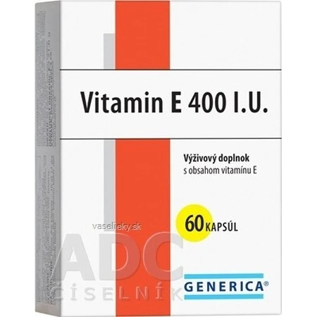 GENERICA Vitamin E 400 IU 1×60 cps, food supplement