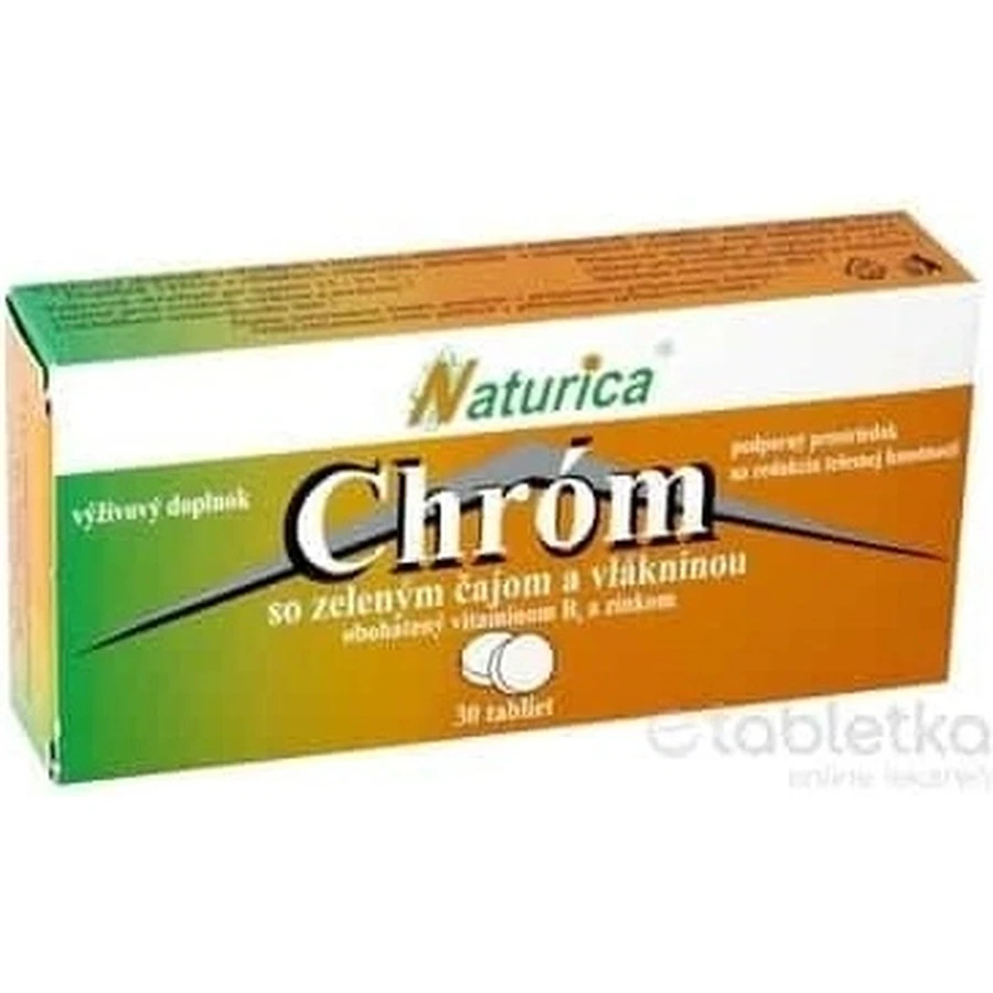 Naturica CHROM with green tea and fiber 1×30 pcs, tbl (chromium 35 µg)