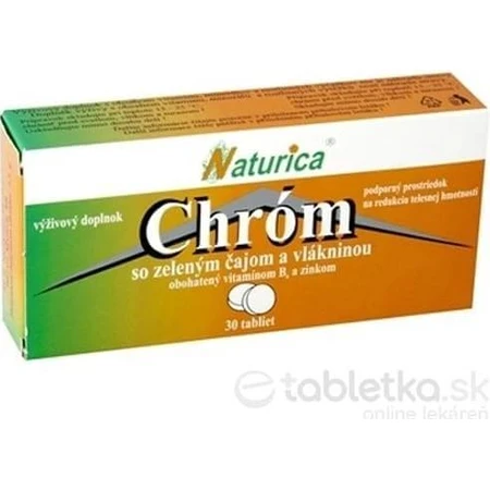 Naturica CHROM with green tea and fiber 1×30 pcs, tbl (chromium 35 µg)