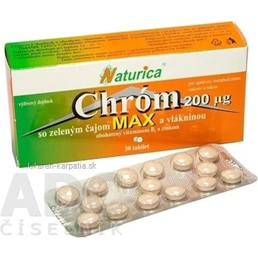 Naturica CHROM with green tea and fiber 1×30 pcs, tbl (chromium 35 µg)