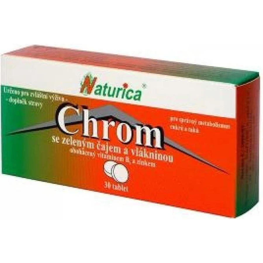 Naturica CHROM with green tea and fiber 1×30 pcs, tbl (chromium 35 µg)