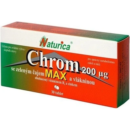 Naturica CHROM with green tea and fiber 1×30 pcs, tbl (chromium 35 µg)
