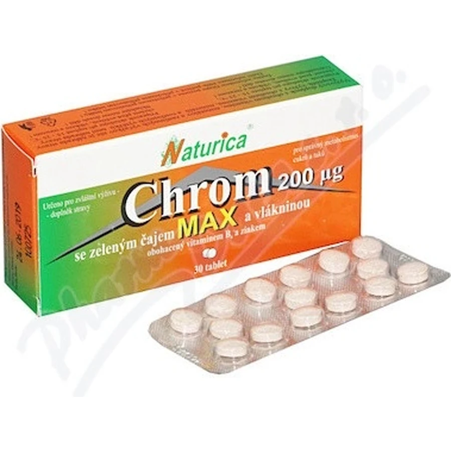 Naturica CHROM with green tea and fiber 1×30 pcs, tbl (chromium 35 µg)