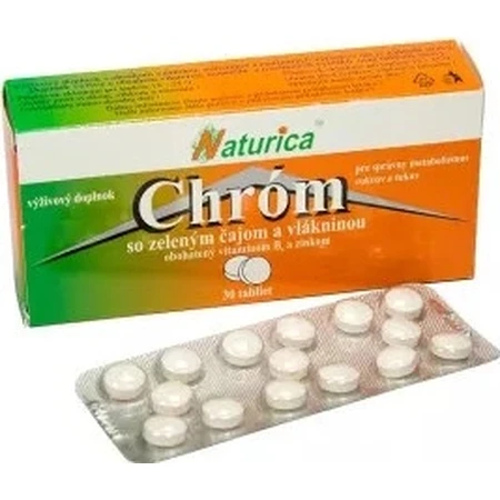 Naturica CHROM with green tea and fiber 1×30 pcs, tbl (chromium 35 µg)