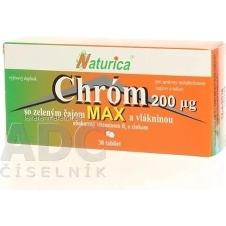 Naturica CHROM with green tea and fiber 1×30 pcs, tbl (chromium 35 µg)