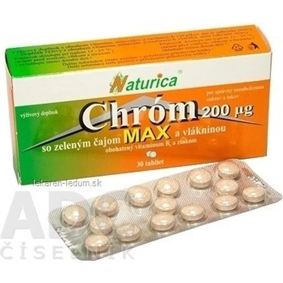 Naturica CHROM with green tea and fiber 1×30 pcs, tbl (chromium 35 µg)