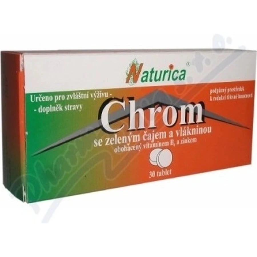 Naturica CHROM with green tea and fiber 1×30 pcs, tbl (chromium 35 µg)