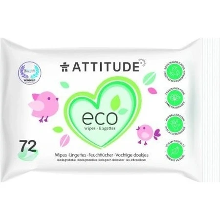 ATTITUDE Ongeparfumeerde vochtige doekjes 1×72 stuks, vochtige doekjes