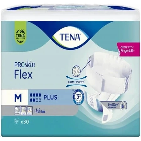 TENA Flex Plus M 1×30 stuks, incontinentieslip met snel los te maken tailleband