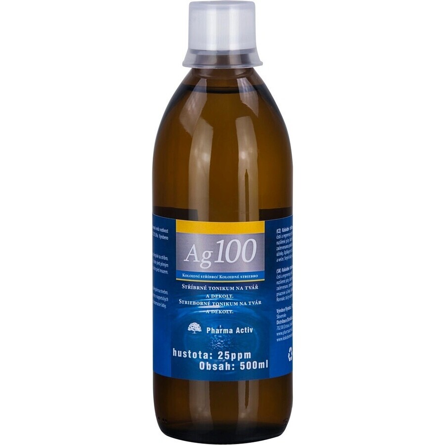Pharma Activ Argint coloidal Ag100 1×500 ml, 25 ppm, argint coloidal