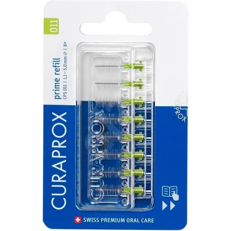 CURAPROX CPS 011 prime navulling lichtgroen 1×8 stuks, interdentale ragers zonder houder