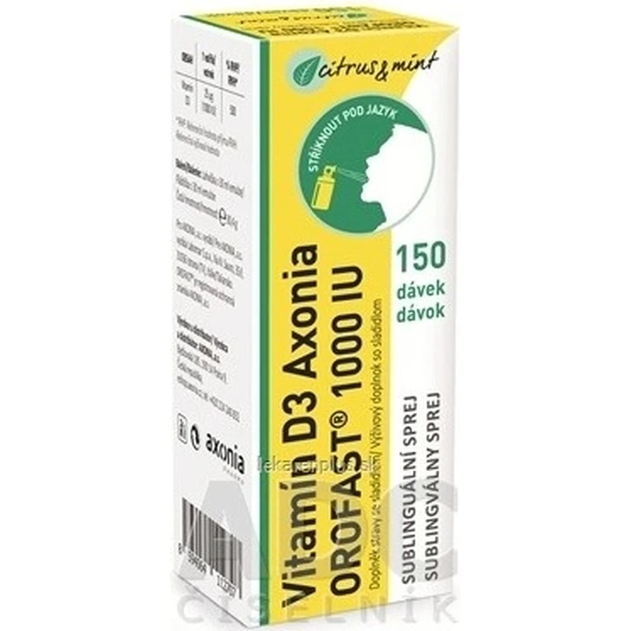 Vitamine D3 Axonia OROFAST OROFAST 1000 IU spray sublingual 150 doses 1x30 ml