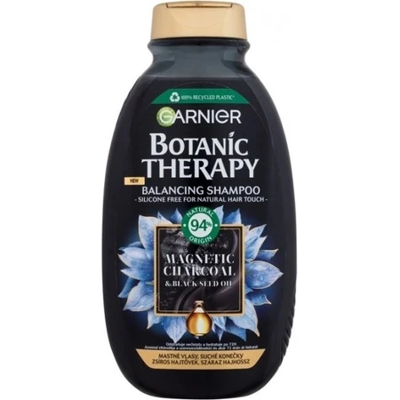 Garnier Botanic Therapy Shampooing nettoyant au charbon magnétique, 250 ml 1×250 ml, shampooing nettoyant