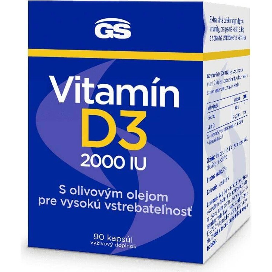 GS Extra Fuerte Vitamina D3 2000 UI 1x90 cps, complementos alimenticios