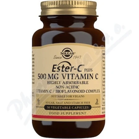 Solgar Ester-C plus 500 mg non-acidic Vitamin C with bioflavonoid complex 50 capsules 1×50 cps, food supplement