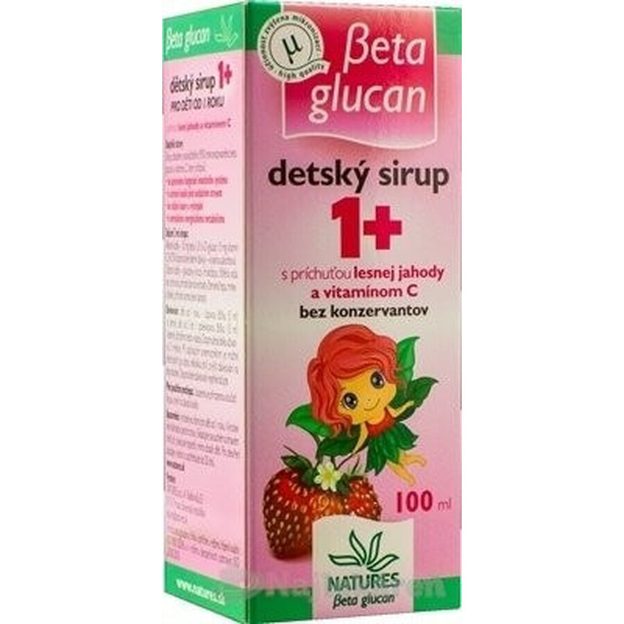 NATURES BETA GLUCAN CHILDREN'S SIRUP+ 1×100 ml, aromă de căpșuni sălbatice