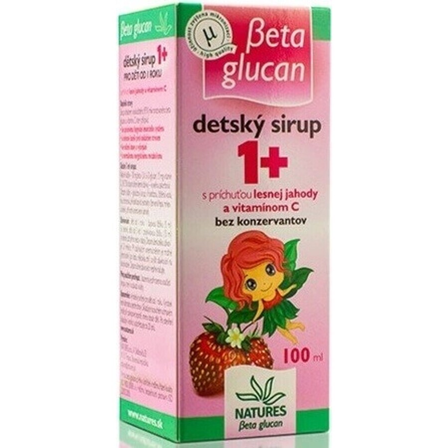 NATURES BETA GLUCAN CHILDREN'S SIRUP+ 1×100 ml, aromă de căpșuni sălbatice