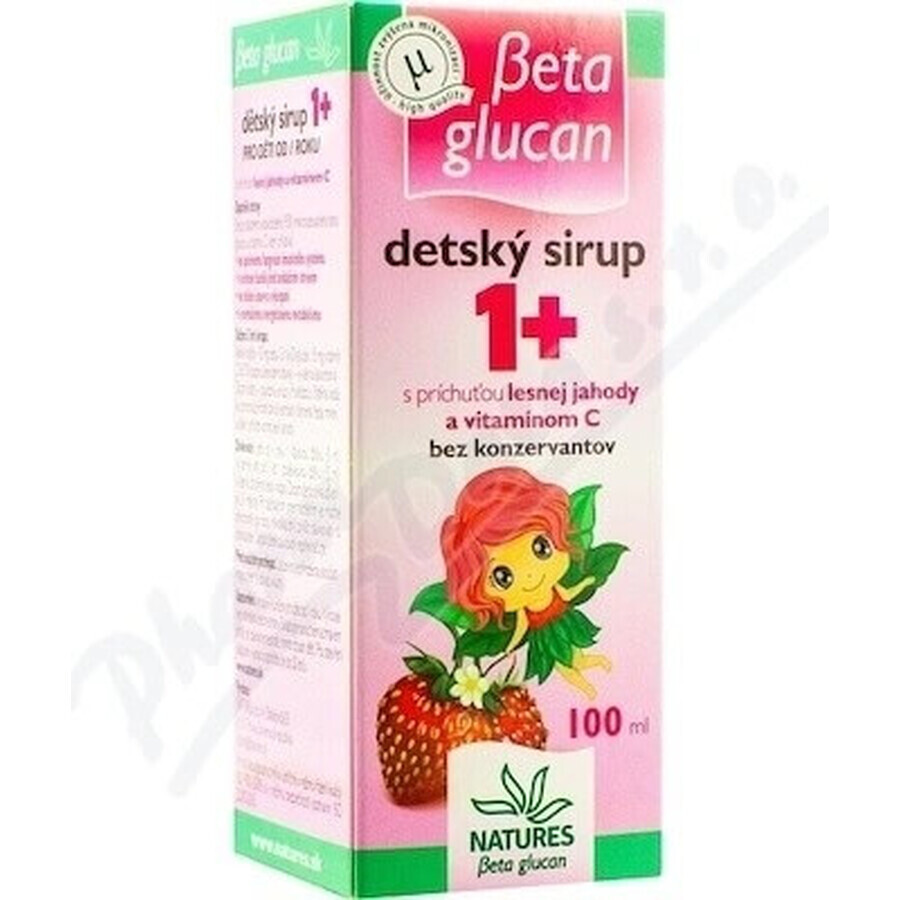 NATURES BETA GLUCAN CHILDREN'S SIRUP+ 1×100 ml, aromă de căpșuni sălbatice