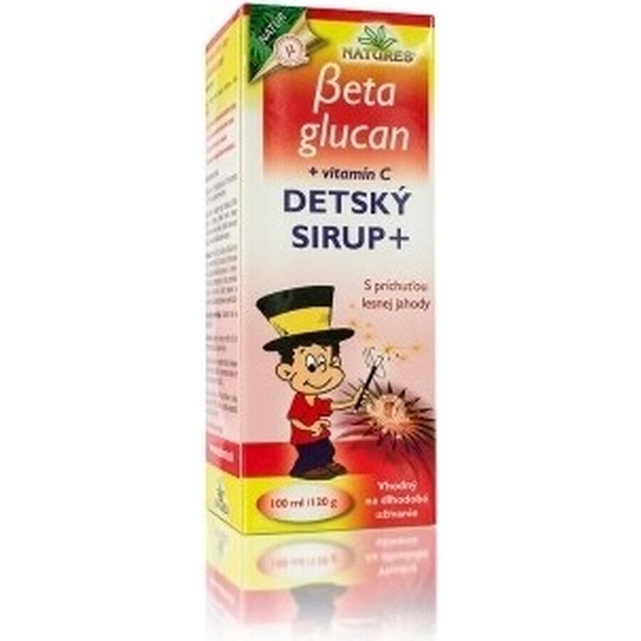 NATURES BETA GLUCAN CHILDREN'S SIRUP+ 1×100 ml, aromă de căpșuni sălbatice